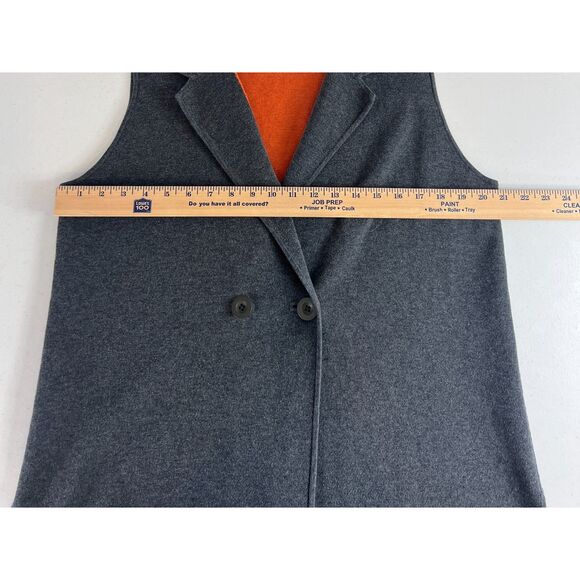 Belford Women's Reversible Double-Face Vest Gray Orange Pima Cotton Size L - Picture 6 of 8